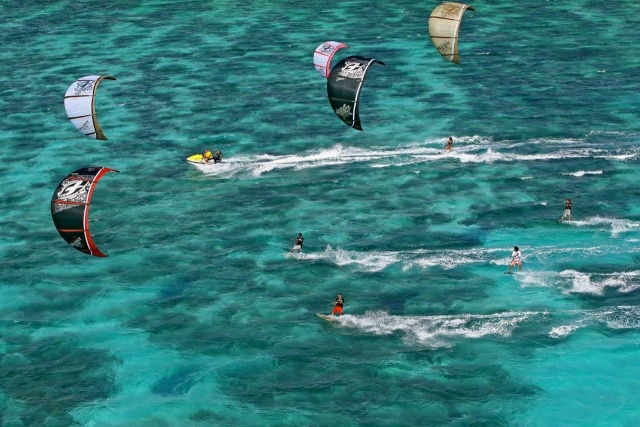  Kitesurfers in the sea 